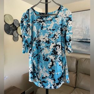 Blue Alfani Women’s Short Sleeve Blouse (M)